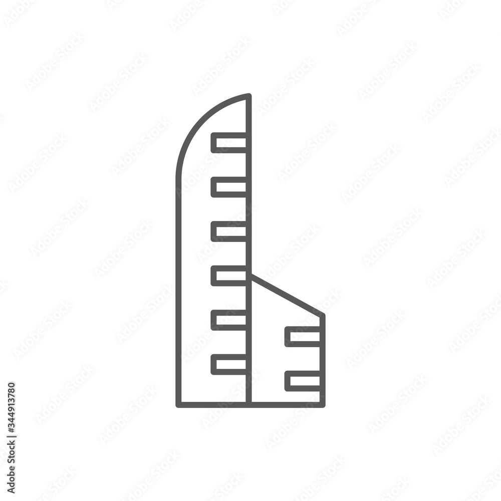 Skyscraper building construction vector icon isolated on white background