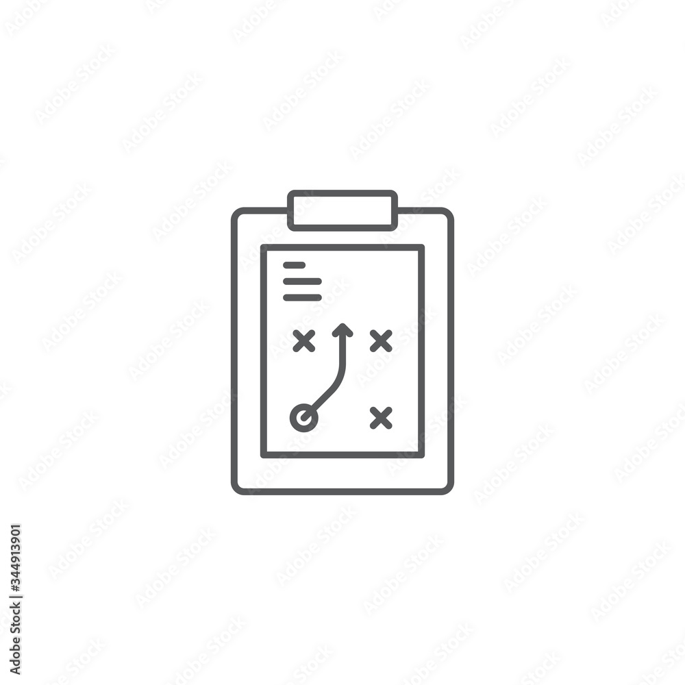 Strategy clipboard vector icon symbol strategy isolated on white background Strategy clipboard vector icon symbol strategy isolated on white background