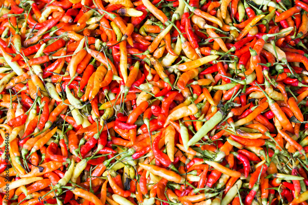 Background of hot red peppers