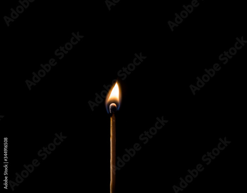 burning matches on a black background