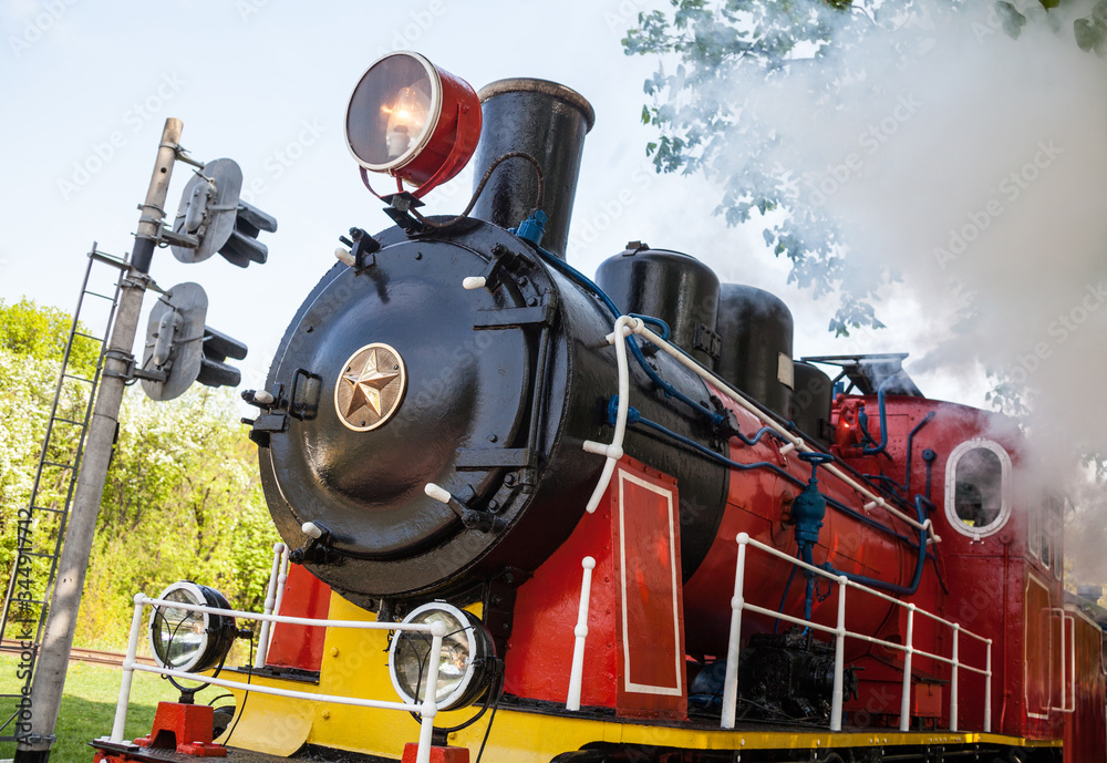 Fototapeta premium Old soviet steam locomotive