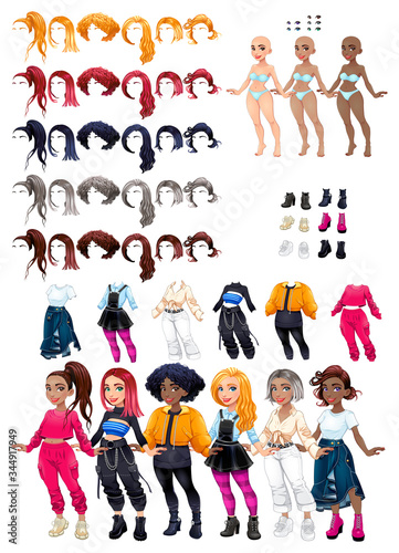 Dresses and hairstyles game.