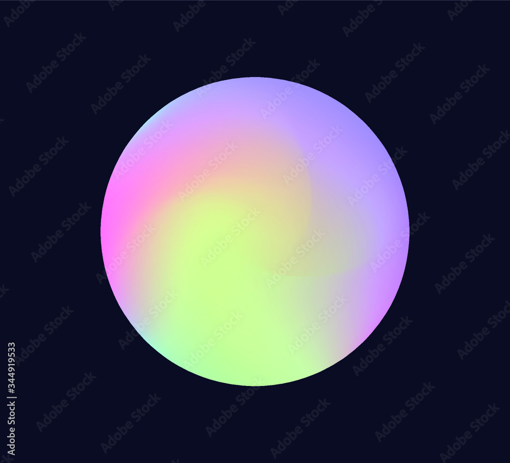 Gradient orb, colorful circle in neon holographic tones.