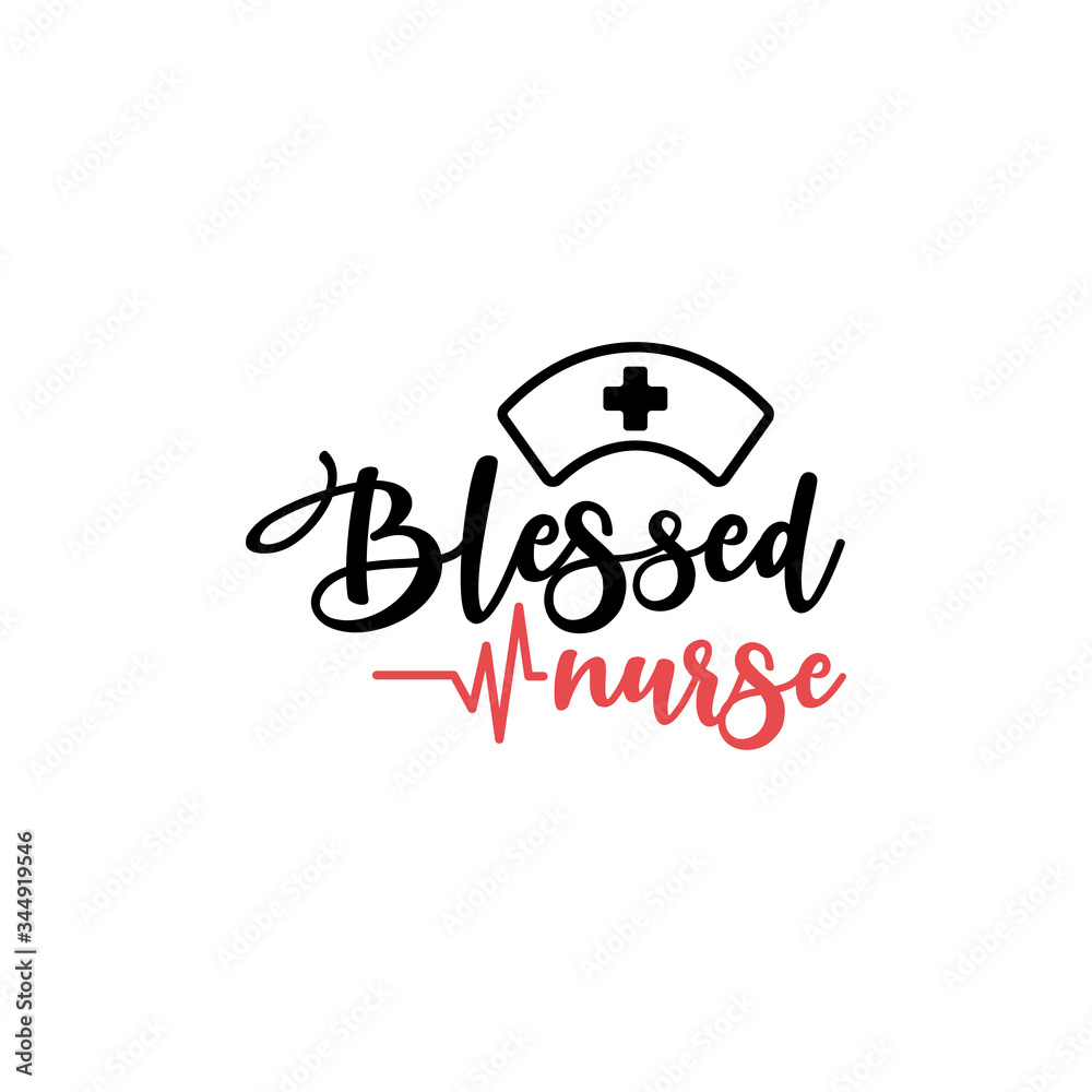 Fototapeta premium Nurse lettering quote typography