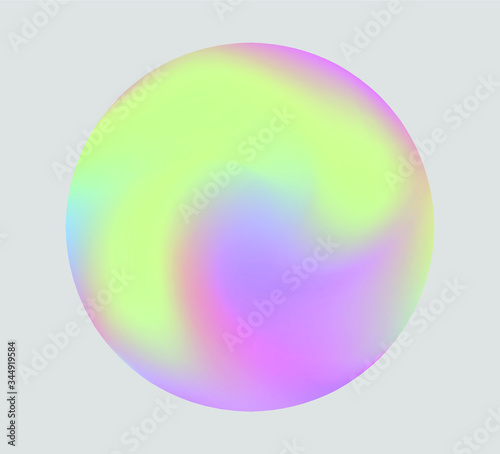 Gradient orb, colorful circle in neon holographic tones.