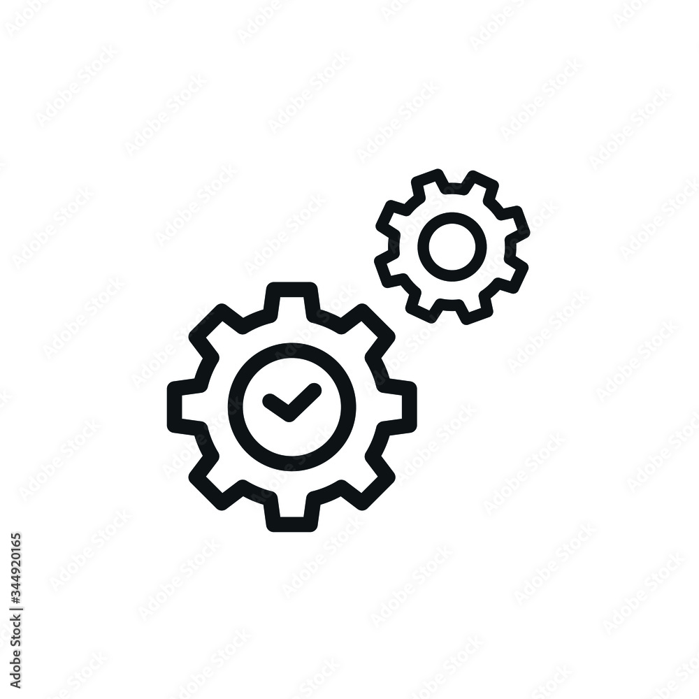 Duartion Gear icon, Settings Symbol- vector sign isolated on white background