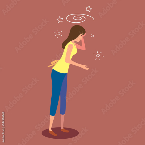 One woman stood stumbling because of a headache.
