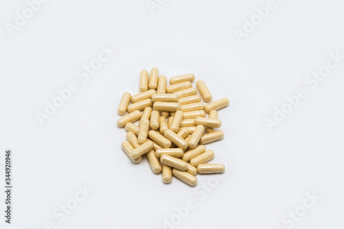 Vegetarian capsules on a light background