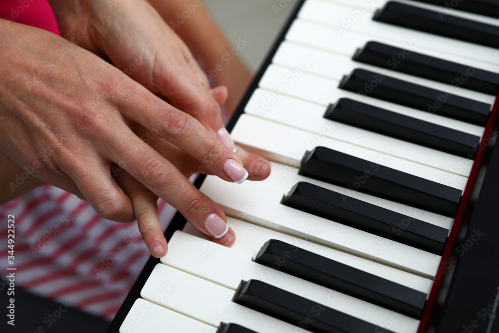 White and black keys of synthesizer White and black keys of synthesizer