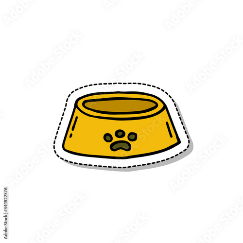 bowl for pets doodle icon, vector illustration