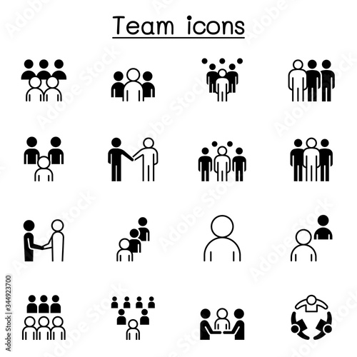 Teamwork, team, people icons set vector illustration graphic design