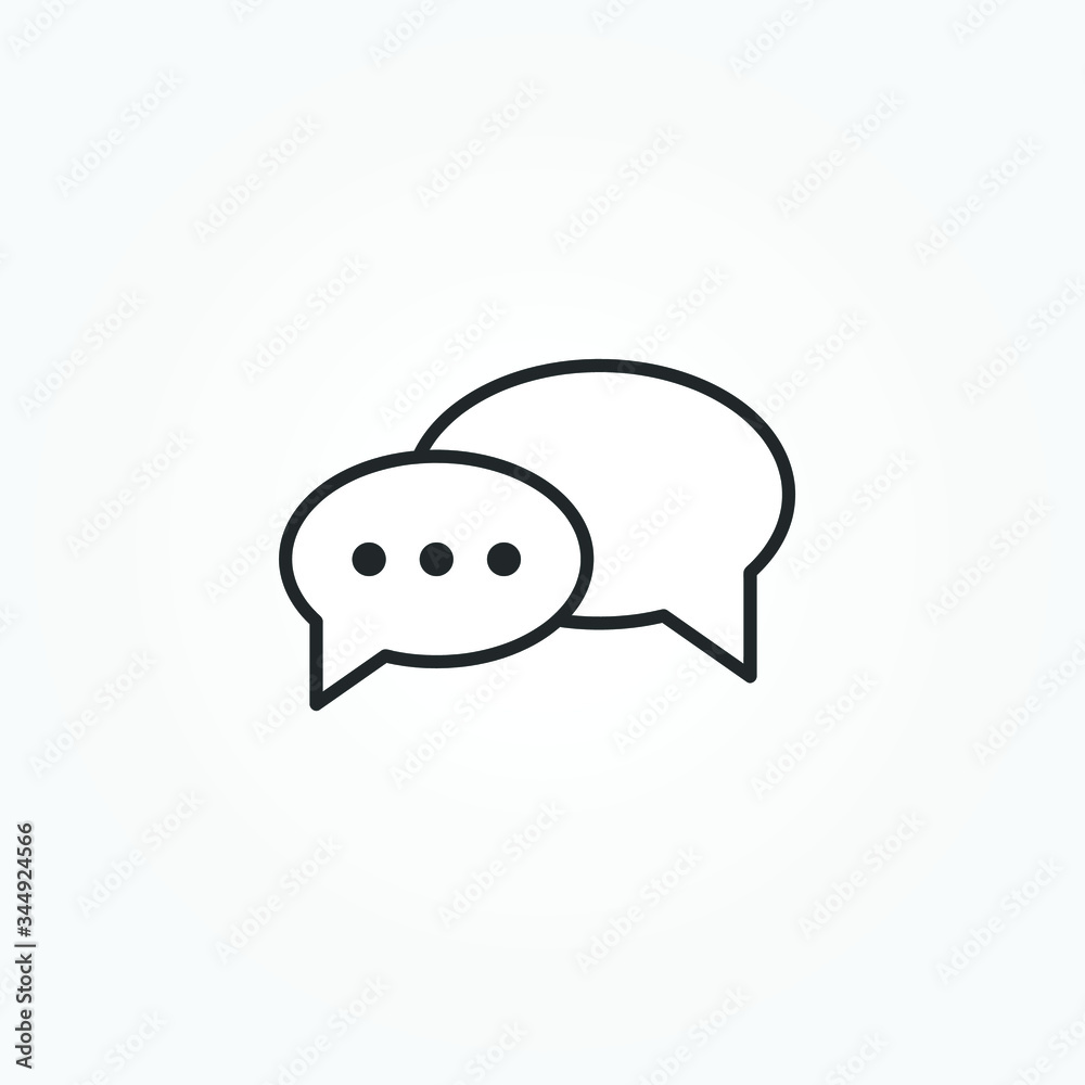 Chat - speech bubble line icon. Editable stroke. Simple flat style design. Vector illustration. Chat - speech bubble line icon. Editable stroke. Simple flat style design. Vector illustration.