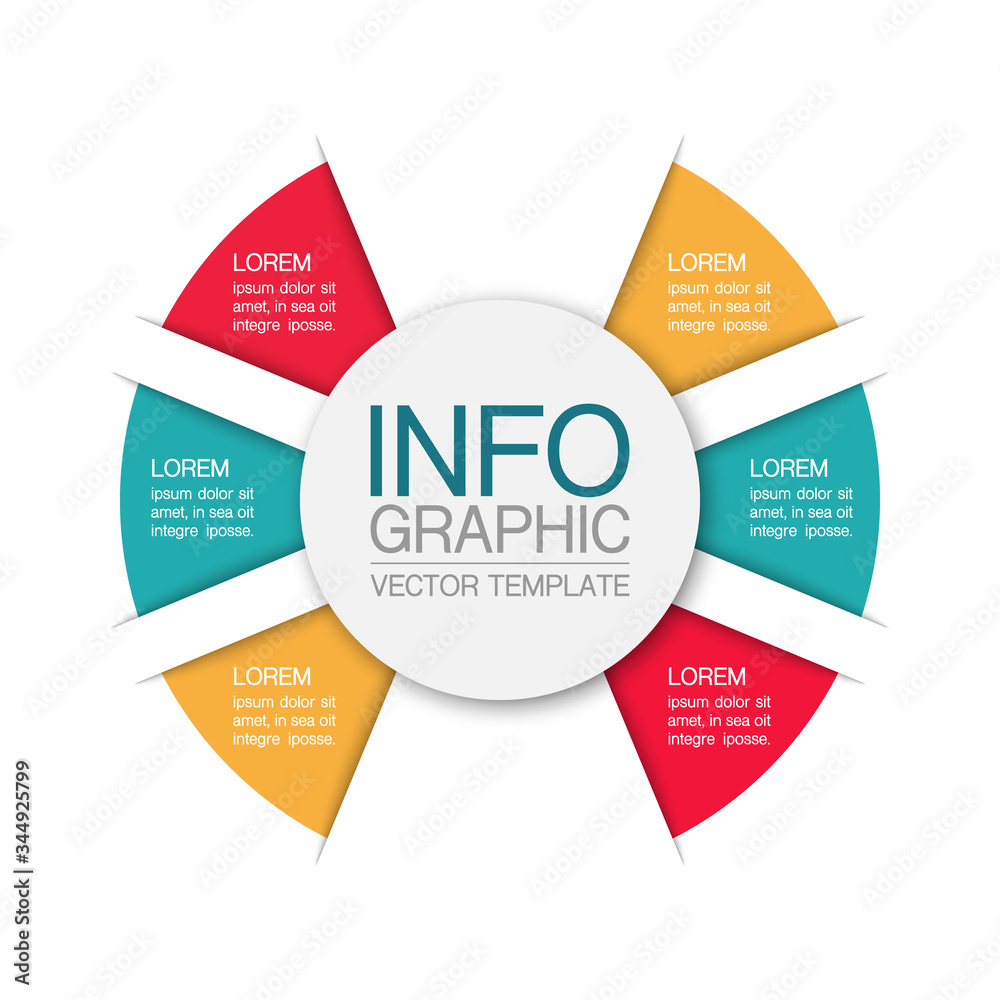 Vector iInfographic template for business, presentations, web design, 6 options. Vector iInfographic template for business, presentations, web design, 6 options.