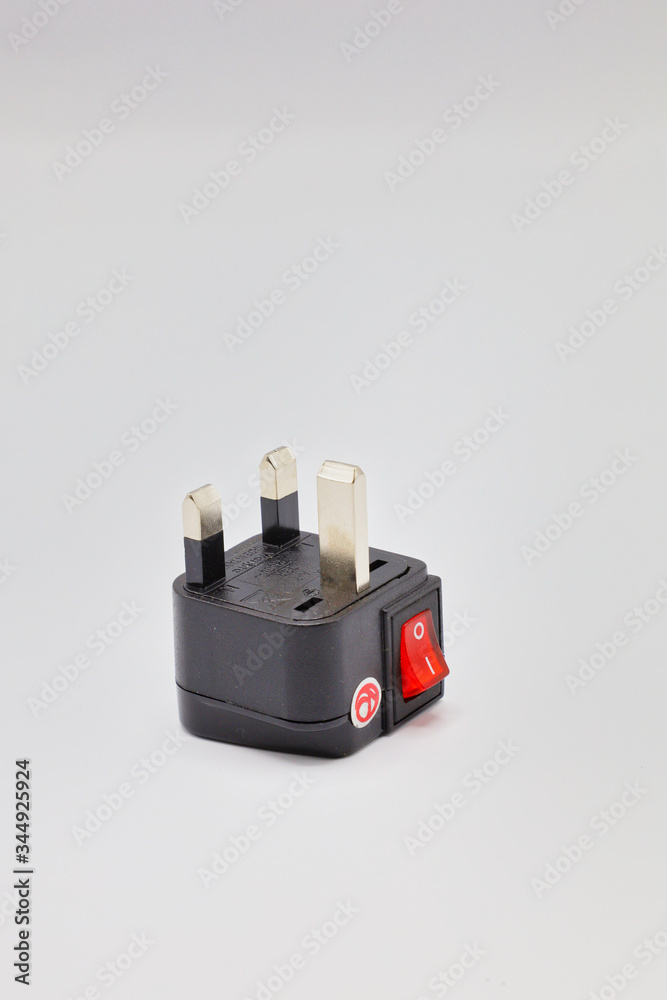 Universal plugs adapters on white background
Universal plugs adapters on white background