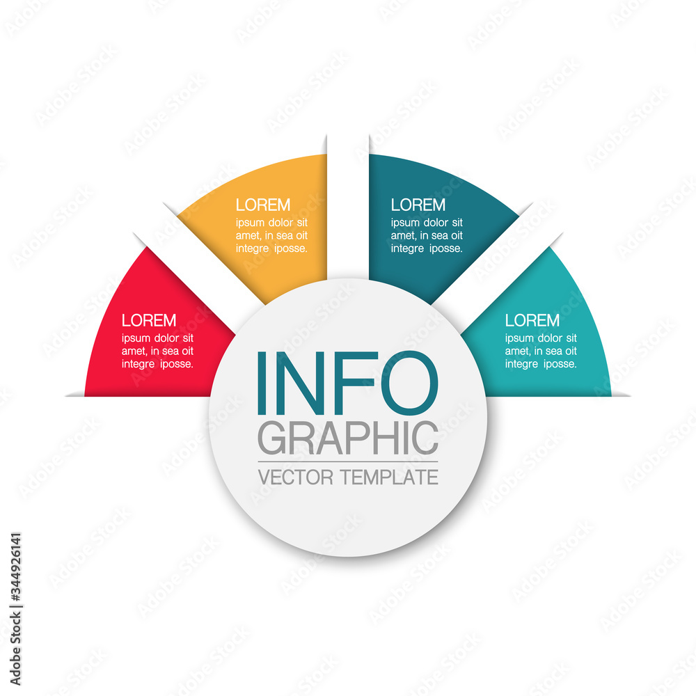 Vector iInfographic template for business, presentations, web design, 4 options.
