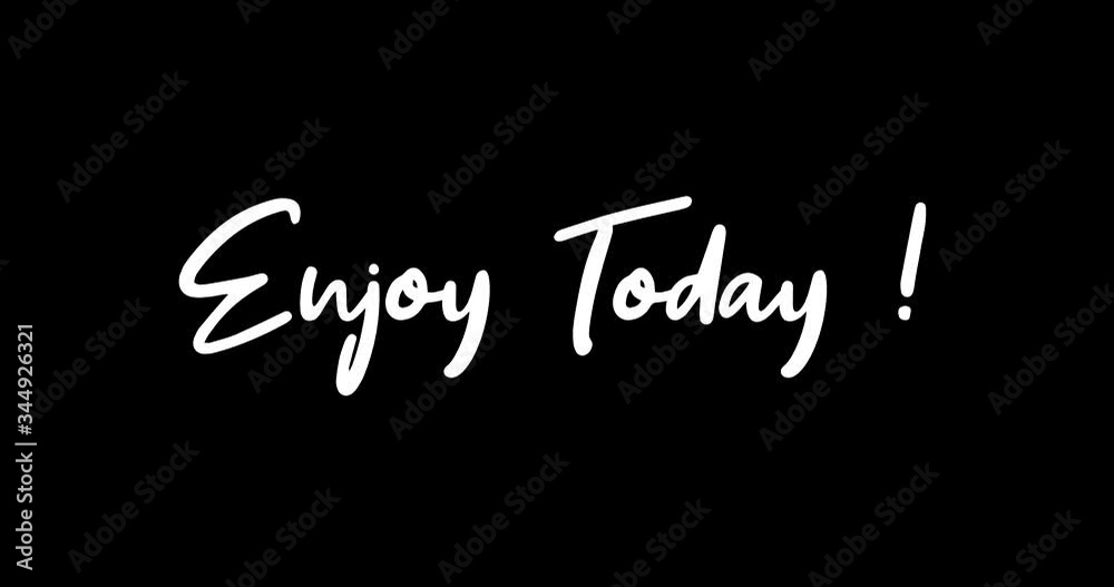 Enjoy Today White Color Cursive Font Transition on Green Background Stock Video Enjoy Today White Color Cursive Font Transition on Green Background Stock Video