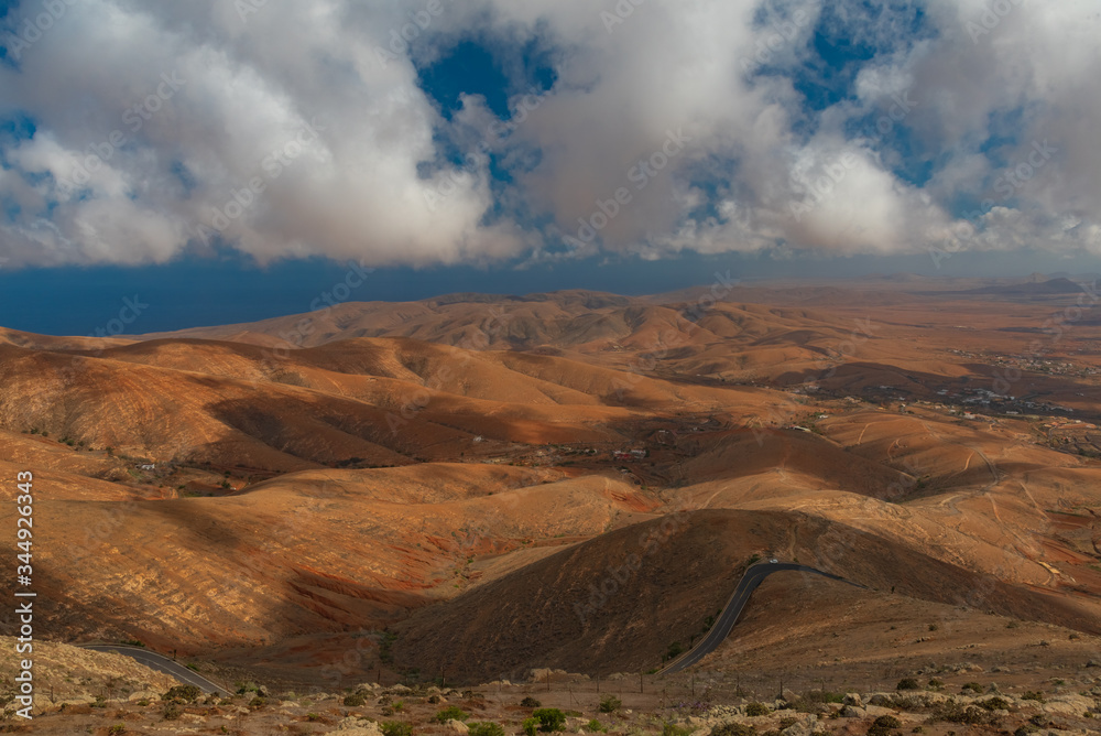 desert and mountains of Fuerteventura in Spain