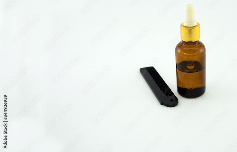 beard care oil on a white background