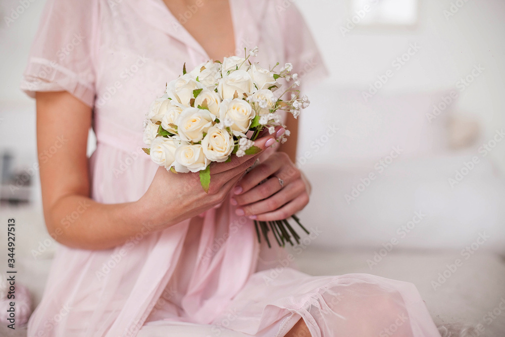 Morning of the bride. love and fidelity, happiness and excitement. A holiday that will be remembered for a lifetime. Wedding Bouquet as a symbol of love, happiness and prosperity
Morning of the bride. love and fidelity, happiness and excitement. A holiday that will be remembered for a lifetime. Wedding Bouquet as a symbol of love, happiness and prosperity