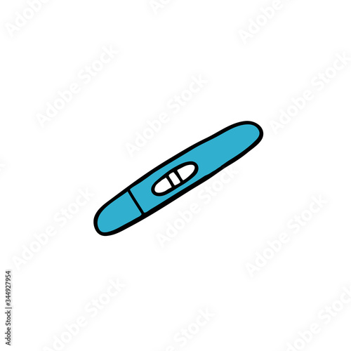pregnancy test doodle icon, vector illustration