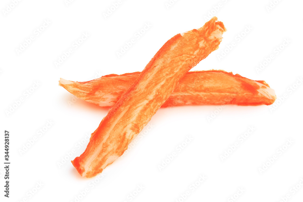Imitation Crab Stick isolated on white background. This has clipping path. Imitation Crab Stick isolated on white background. This has clipping path.