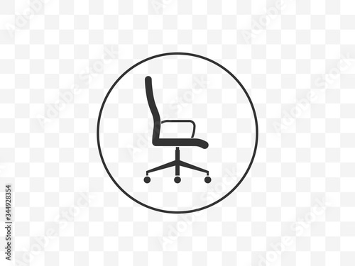 Office chair, seat icon. Vector illustration, flat design.