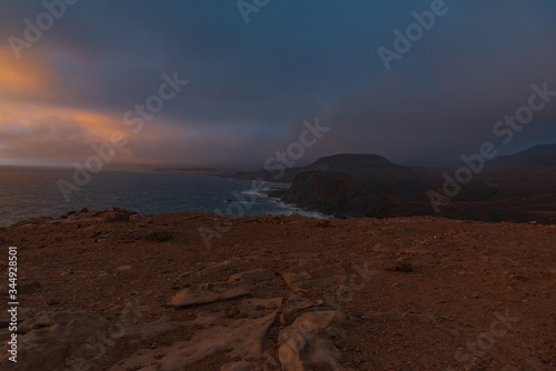 colorful sunset of Fuerteventura in Spain Canary islands