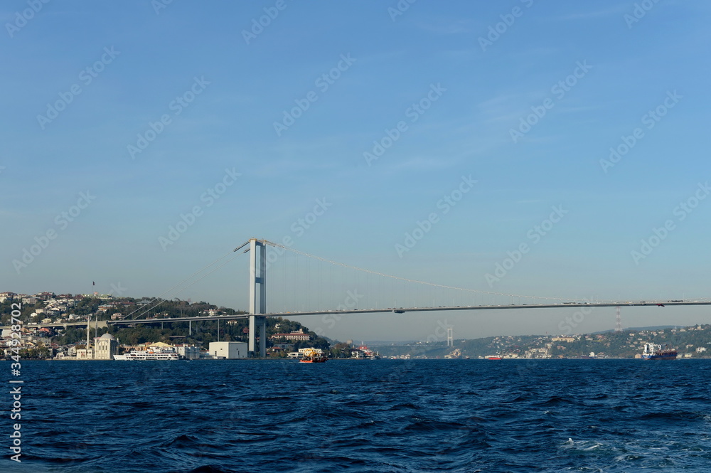 July 15 Martyrs Bridge over the Bosphorus Strait in Istanbul
