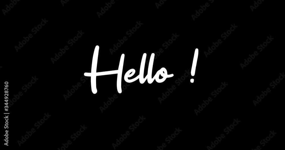 Hello ! White Color Cursive Font Transition on Green Background Stock Video Hello ! White Color Cursive Font Transition on Green Background Stock Video