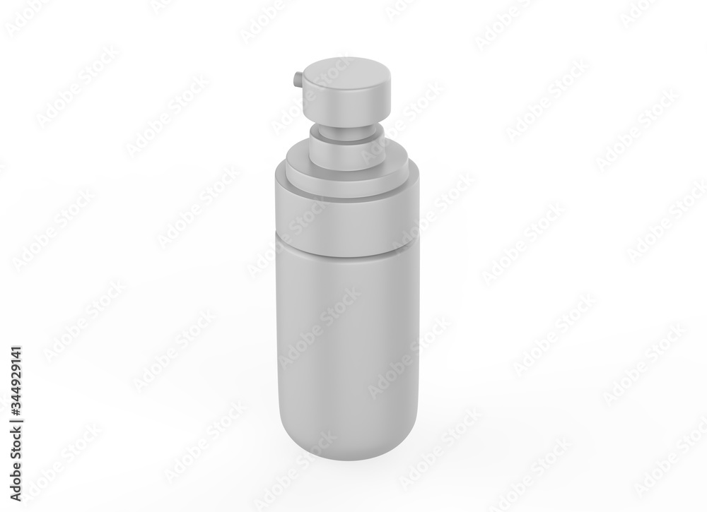 realistic cosmetic bottle with dispenser. Beauty skin care product container. 3d illustration