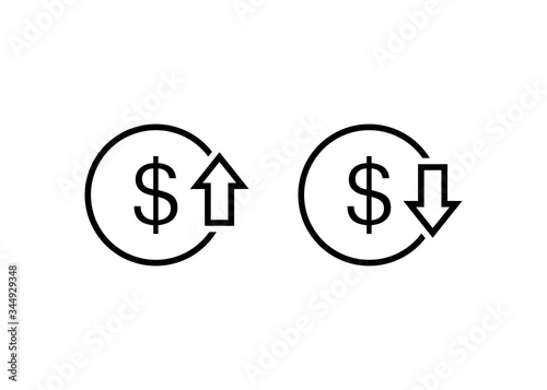 cost reduction icon vector. Reduce costs sign and symbol vector design