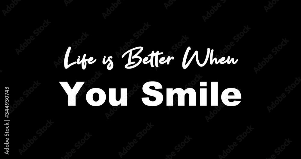 Life is Better When You Smile. White Color Cursive Font Transition on Green Background Stock Video Life is Better When You Smile. White Color Cursive Font Transition on Green Background Stock Video