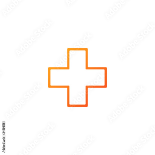 cross plus heart medical logo design template elements