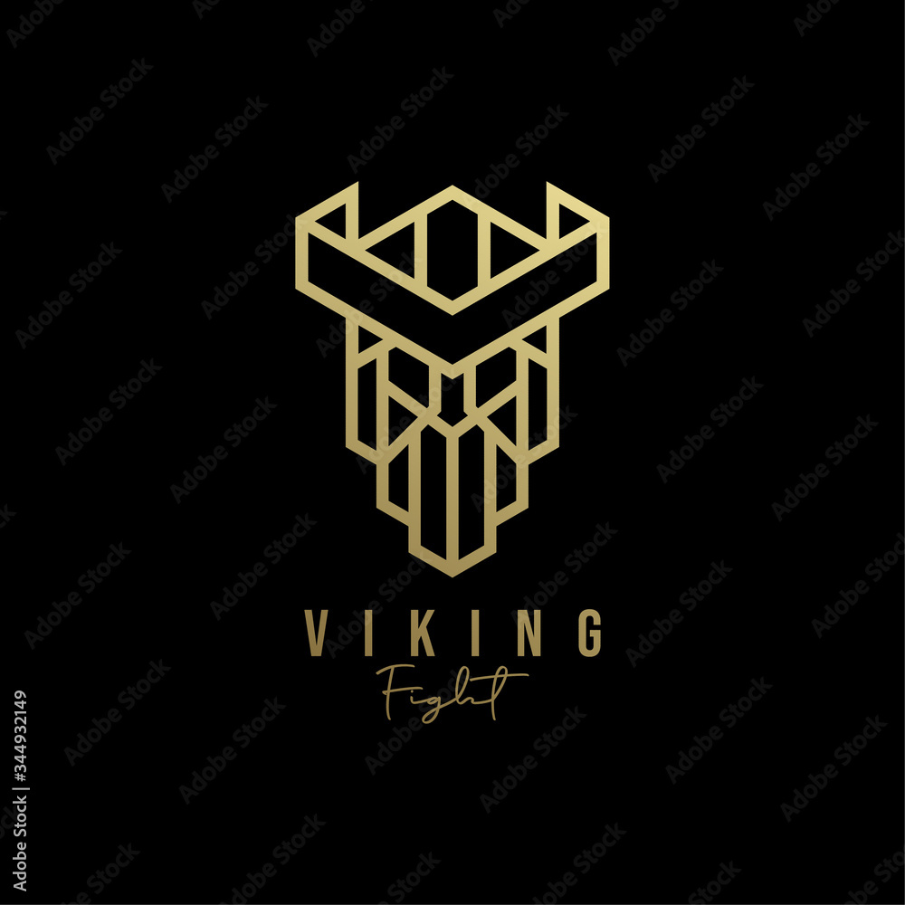 Outline Viking Head Face for Esports Logo design Outline Viking Head Face for Esports Logo design