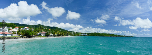 Egzotyczny raj na Karaibach. Koncepcja podróży, turystyki lub wakacji. Tropikalna miejscowość nadmorska