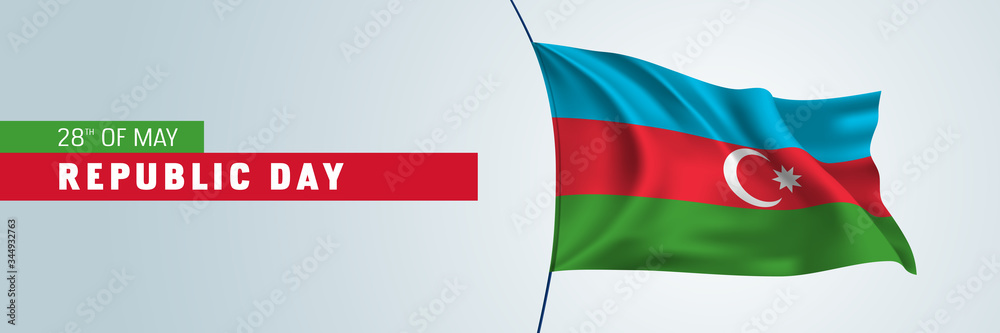 Azerbaijan happy republic day vector banner, horizontal greeting card Azerbaijan happy republic day vector banner, horizontal greeting card