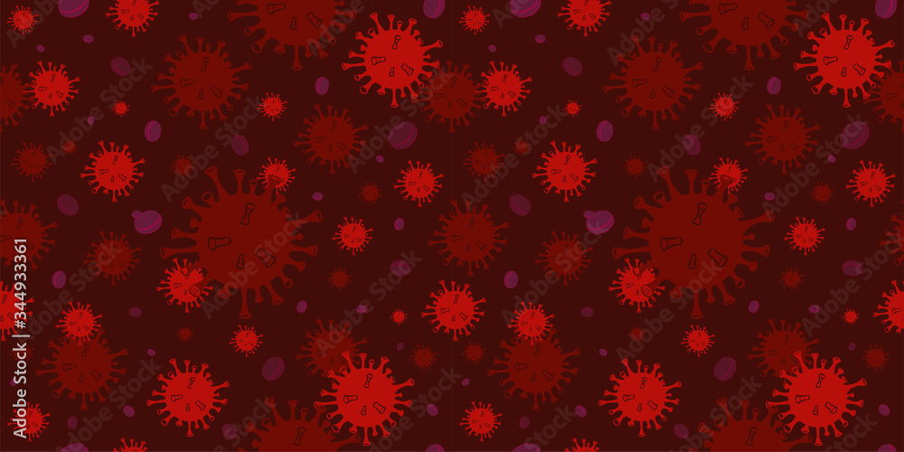 Seamless Pattern of Corona Virus Disease 2019. Covid-19 delta omicron ...