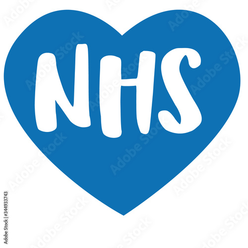 Thank You NHS! handwritten lettering on a white background. Protection campaign or measure from coronavirus, COVID-19. Quote text, hash tag or hashtag. Coronavirus, COVID 19 protection logo. Vector	