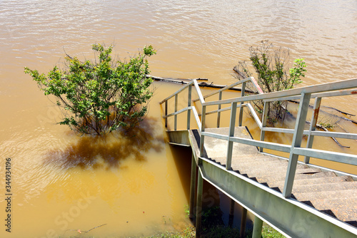 Muddy Water Submerges Steps photo