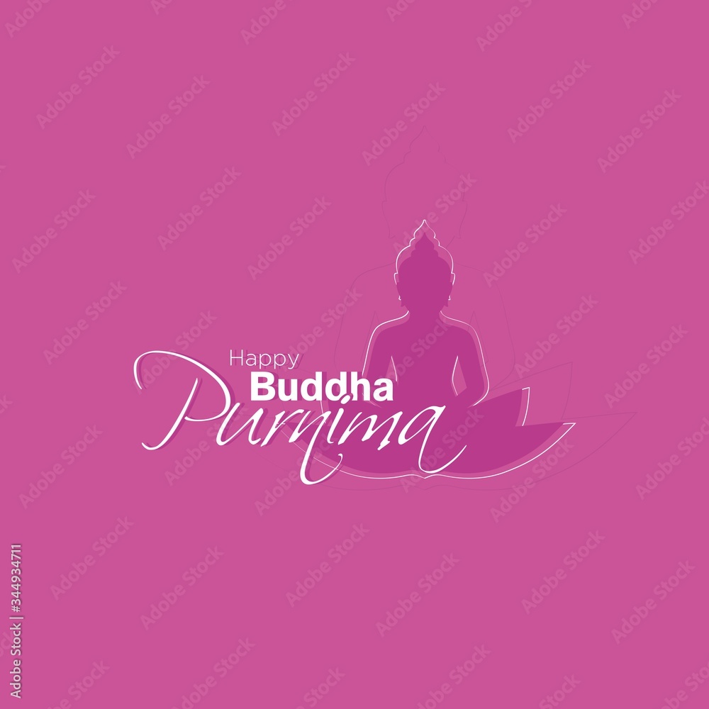 Happy Buddha Purnima Banner, Happy Buddha Jayanti Banner - Illustration