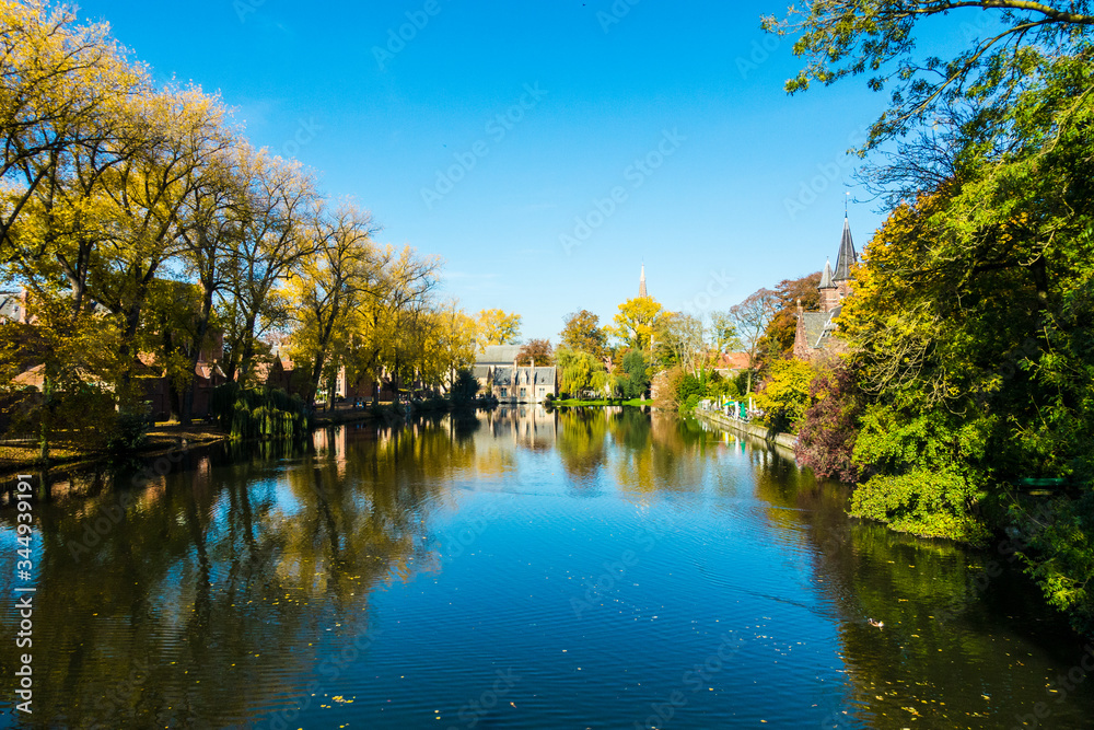 Fototapeta premium Belgium Bruges Minnewater park in Bruges, Belgium