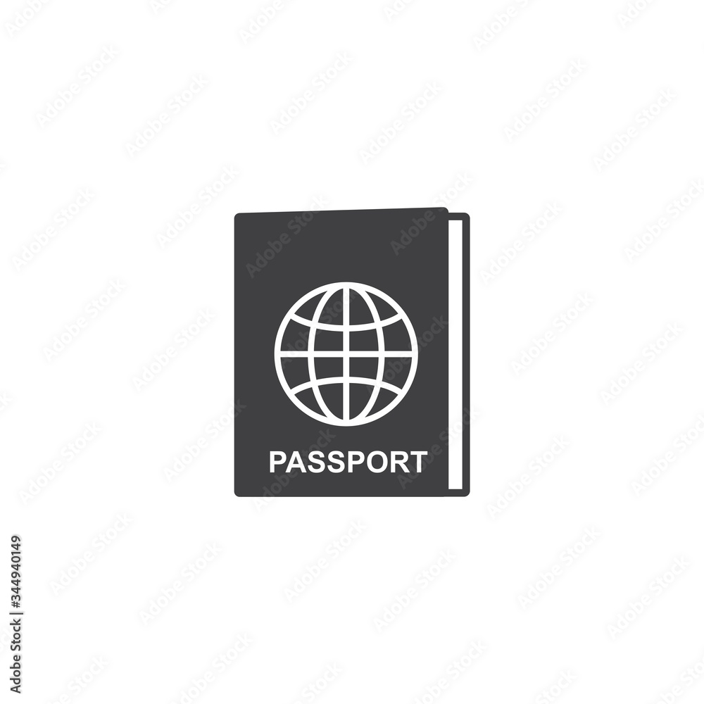 Passport icon. Simple passport document vector icons for web design on white background
