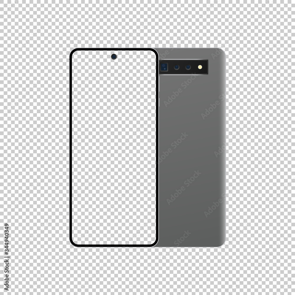 Realistic smartphone mockup. Blank smartphone in front and back view. Smartphone mockup isolated on transparent background. Mockup vector isolated. Template design. Realistic smartphone mockup. Blank smartphone in front and back view. Smartphone mockup isolated on transparent background. Mockup vector isolated. Template design.