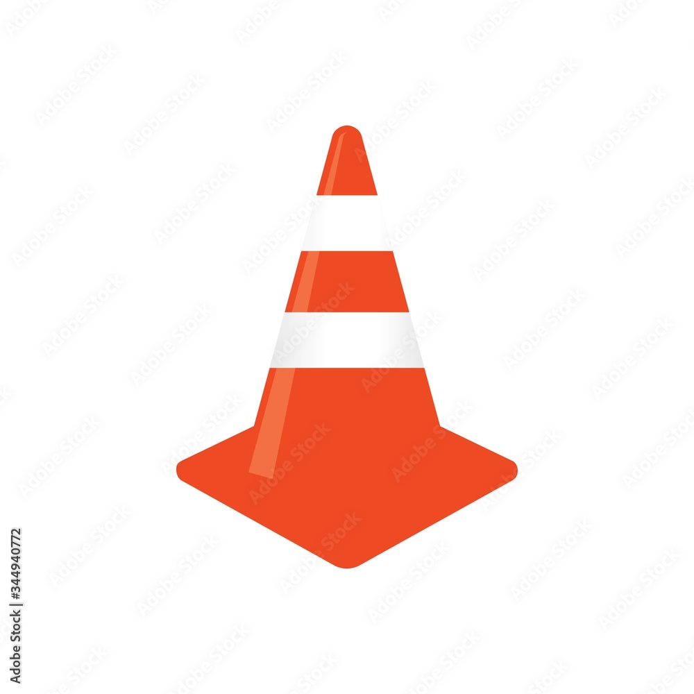 traffic cone icon, barrier symbol, vector Illustration traffic cone icon, barrier symbol, vector Illustration