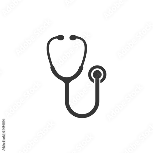 Stethoscope icon in flat style. health business concept,vector illustration isolated on white background. 