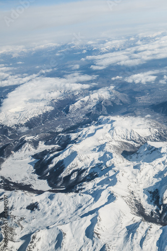 aerial view of the alps