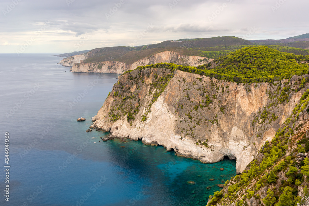 Beautiful view of Cliffs of Keri on Zakynthos island. Greece