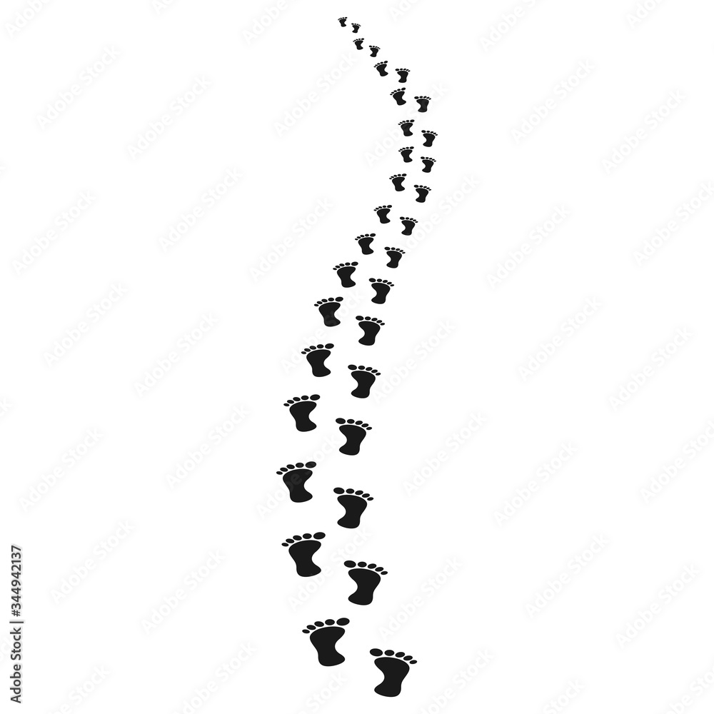 Footsteps isolated on white background, Human steps. Vector Illustration Footsteps isolated on white background, Human steps. Vector Illustration