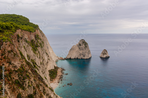 Rock arches on Keri cape located in the southern part of the island of Zakynthos. Greece.