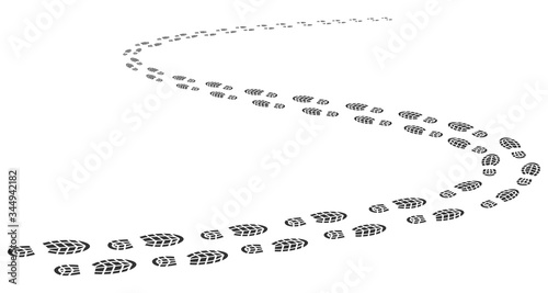 Footsteps isolated on white background. shoe footprints, Human steps. Vector Illustration